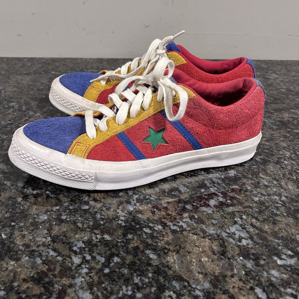 Converse One Star Academy Low Enamel Red Blue Men's Size 7.5 Sneakers Suede